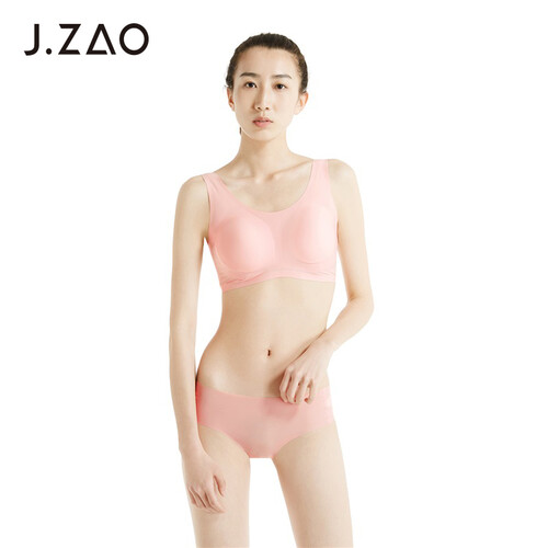 京东超市京东京造  J.ZAO 文胸无钢圈文胸超薄无痕背心式文胸女士睡眠内衣运动文胸 粉色S