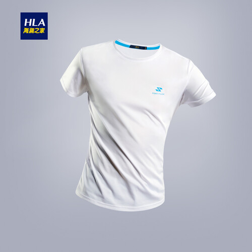 HLA海澜之家净色圆领短袖T恤2019夏季平纹简约速干短T男HNTBJ2R622A 漂白AY 170/88Y/M