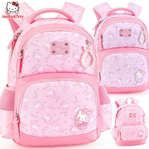 凯蒂猫书包小学生女童1-3-6年级6-12岁女孩儿童休闲双肩背包 中号A款1226粉色