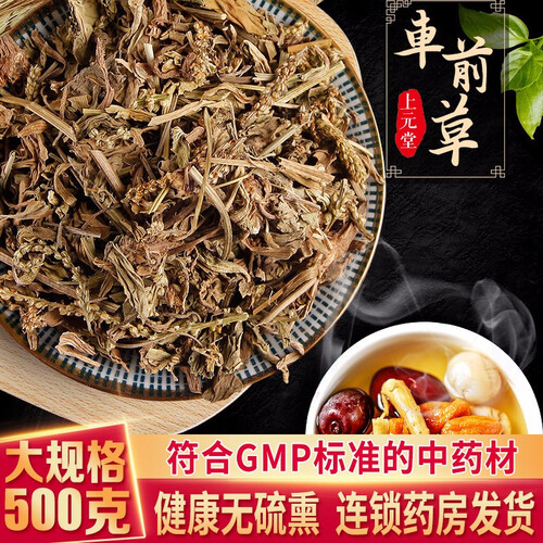车前草 500g 中药材 车前草新鲜晒干 车前草干袋泡茶 可搭金钱草泡茶 非冲剂 非野生 【500g装】符合GMP标准的中药材，放心使用