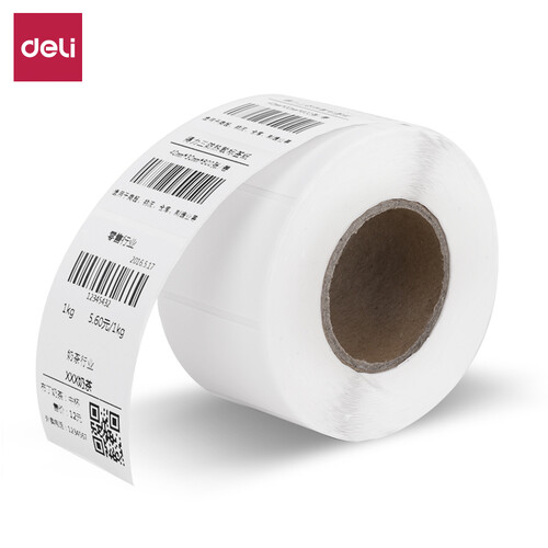 得力（deli）40*30mm三防热敏标签打印纸 不干胶条码打印纸(20卷装 800张/卷)11884