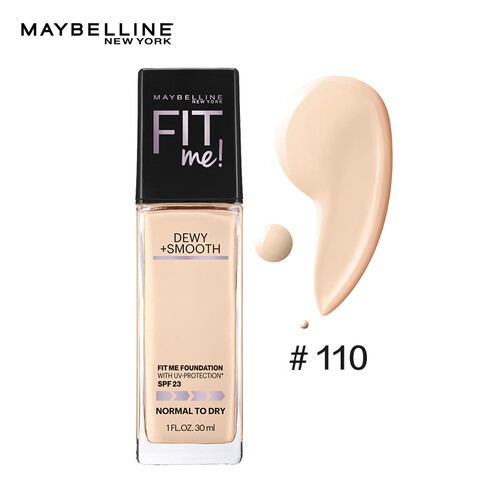 美宝莲（MAYBELLINE）定制水感粉底液110 30ml（fitme粉底液 BB霜 干皮亲妈 遮瑕滋润 轻薄隐形毛孔）