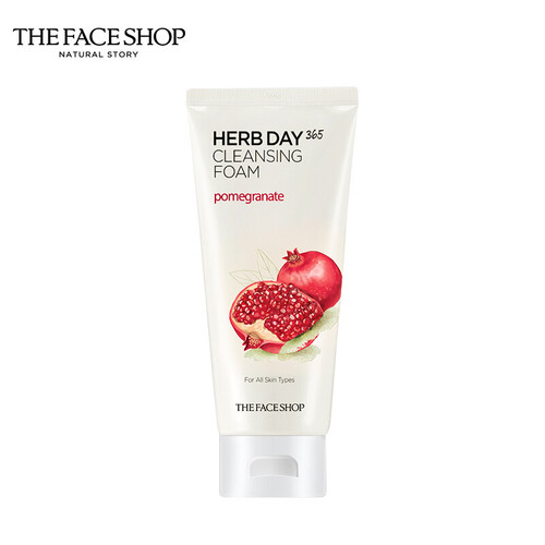 菲诗小铺（The Face Shop）每日草本石榴泡沫洁面膏170g（洗面奶 洁面乳 清洁清爽保湿）