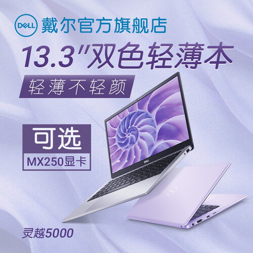 戴尔（DELL）旗舰店 灵越13-5390 13.3英寸5000系列 微边框固态学生笔记本电脑 预订 1605银色i5-8265U/512G SSD