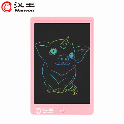 汉王 Hanvon 液晶手写板 儿童涂鸦手绘板 电子绘画板绘图板 家庭留言草稿备忘写字板 10英寸樱花粉 彩虹笔迹