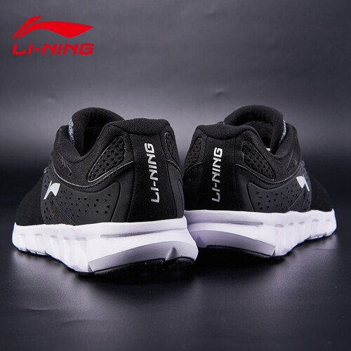 李宁（LI-NING） 男鞋运动休闲鞋男2019秋冬新品网面透气李宁弧减震反绒皮保暖旅游跑步鞋 新基础黑/基础白 42