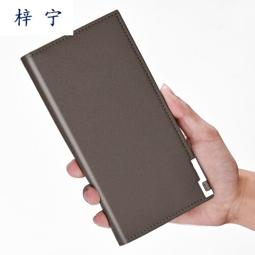 包邮男士包长款版学生潮男韩版男皮夹子个性超薄潮牌可放手机潮包土 灰色