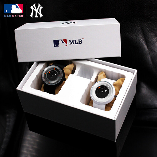 美职棒（MLB）情侣表一对 时尚潮流创意个性无指针概念手表女防水夜光学生男表MLB-NY002-1/黑色