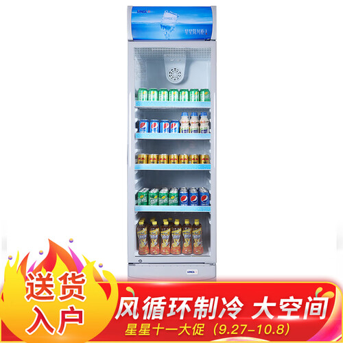 星星（XINGX） 316升 立式冷柜 防凝雾玻璃门 陈列柜 饮料柜 商用冷藏冰箱（银灰色） LSC-316C