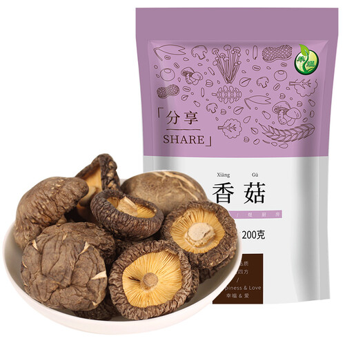 禾煜 古田香菇干200g（蘑菇菌菇 小香菇 山珍南北干货 福建特产食用菌 珍珠菇 无根煲汤食材 ）
