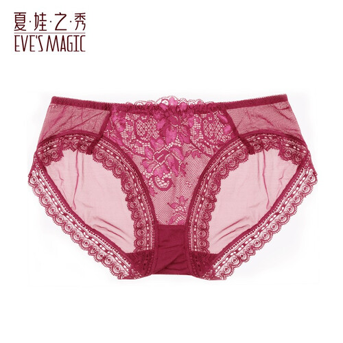 夏娃之秀性感蕾丝透气提臀舒适三角裤女士内裤K3593 紫色 (L)