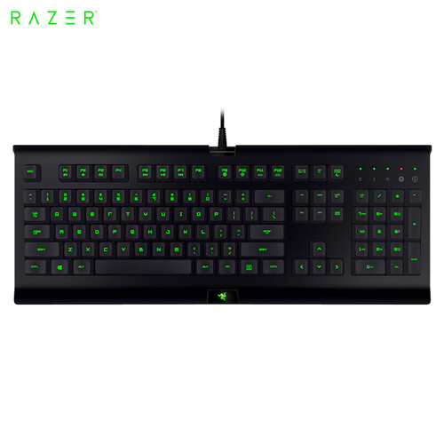 雷蛇(Razer)萨诺狼蛛专业版 键盘 有线键盘 办公键盘 薄膜键盘 游戏键盘 104键 混光 电竞 黑色