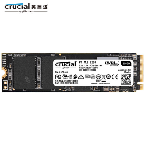 Micron英睿达(Crucial) 500G SSD固态硬盘 M.2接口(NVMe协议) P1系列