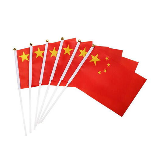 亚众 中国小红旗 五星小红旗 小国旗 彩旗 手摇旗 手挥旗小旗 8号国旗 10支装