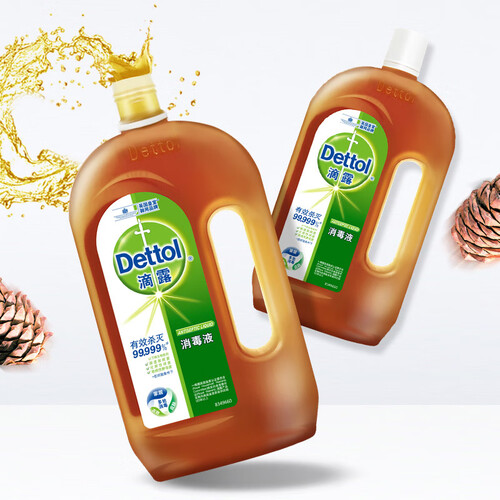 京东超市滴露Dettol 消毒液 1.2L*2  杀菌除螨 儿童宝宝内衣 家居室内 宠物猫狗环境消毒 非84消毒水 衣物除菌剂