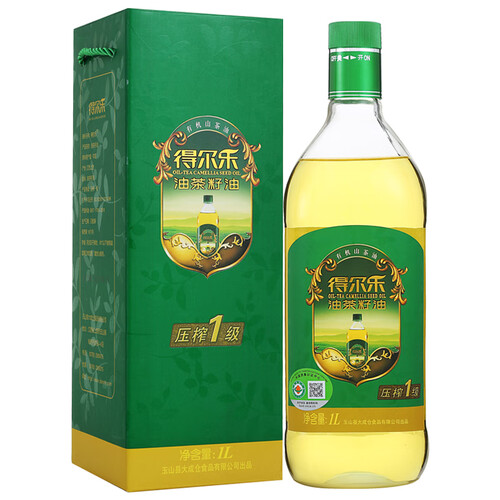京东超市得尔乐 有机山茶油 茶籽油1L食用油 压榨一级 送礼