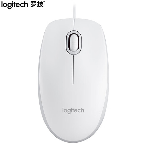 罗技（Logitech）M100r 鼠标 有线鼠标 办公鼠标 对称鼠标 大手鼠标 白色 自营