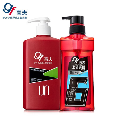 高夫（gf） 男士香氛洗护套装洗发露400ml+沐浴露400ml