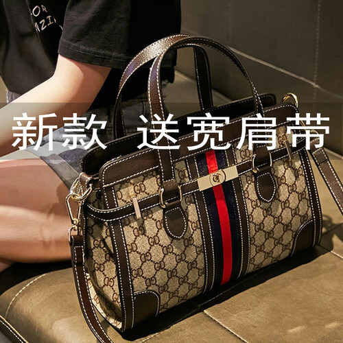 AtinPalo 包包女包2019新款单肩包斜挎包女手提包女士包包潮韩版大容量时尚复古休闲 咖啡色