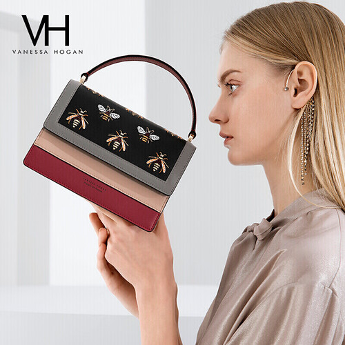 VH女包手提包奢侈品ck单肩包新娘结婚包轻奢潮流斜挎包时尚小方包背包女 1801112RED 红色
