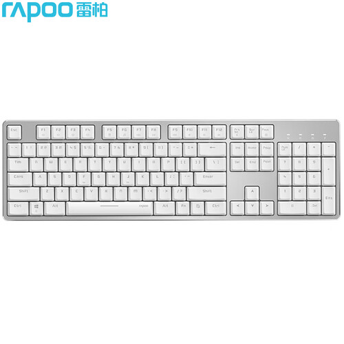 雷柏（Rapoo） MT700 机械键盘 无线键盘 办公键盘 全尺寸 单光 蓝牙键盘 有线键盘 背光键盘 白色 红轴 自营