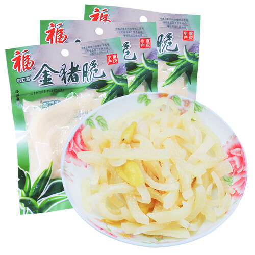 京东超市老虹福 金猪脆泡椒猪皮30g*10袋 重庆特产 肉皮休闲零食小吃