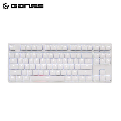 GANSS 高斯GS87D蓝牙双模背光87键机械键盘PBT键帽樱桃轴 游戏键盘 白色87键蓝牙双模 茶轴（白色白光版）