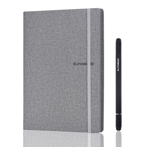 ELFINBOOK TS智能可重复书写app备份纸质笔记本子 创意可触控手写礼品商务记事本A5/60页 迷雾灰