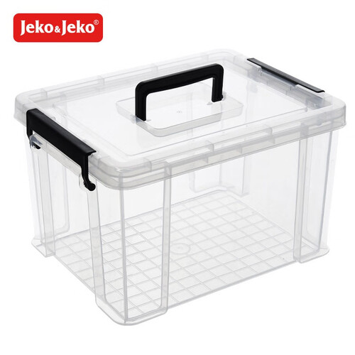 jeko特耐斯大号加厚衣服收纳箱塑料透明棉被子整理箱周转箱儿童玩具储物箱装书收纳盒 【32*24.5*19.5cm】11L一个