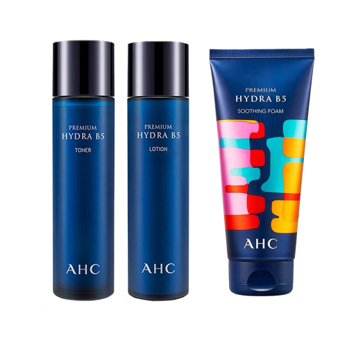 海囤全球【新包装】AHC 韩国B5玻尿酸套装 洗面奶180ml+水乳3件套