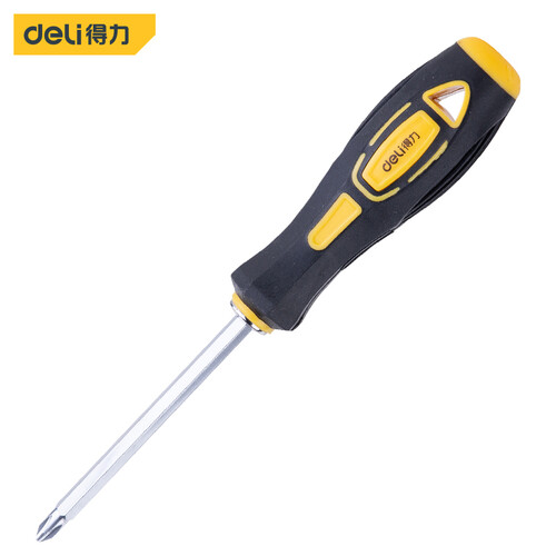 得力(deli) 橡胶柄两用螺丝批十字一字两用双头起子6*100mm DL626001