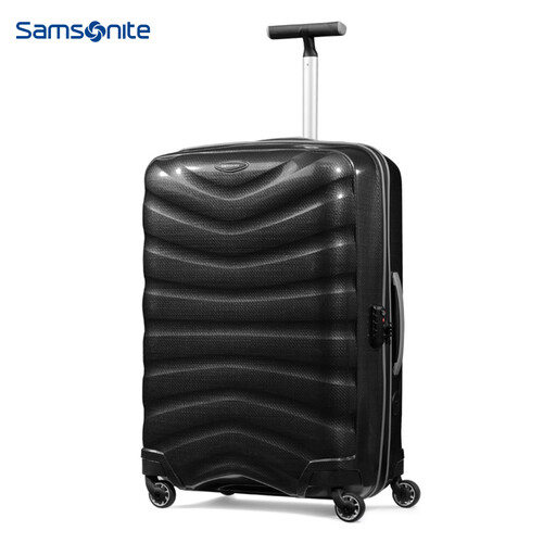 Samsonite/新秀丽拉杆箱万向轮行李箱男女旅行箱进口托运箱CURV材质密码箱 U72 25英寸 碳黑色