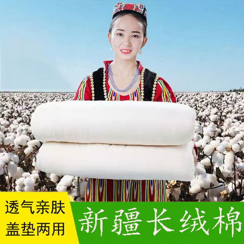 嘟呗家纺 棉花被新疆棉被被子加厚双人秋冬被子全棉棉絮褥子加厚保暖单人双人学生纯棉垫被芯 5斤新疆棉花被 180*200CM【铺盖两用尺寸】