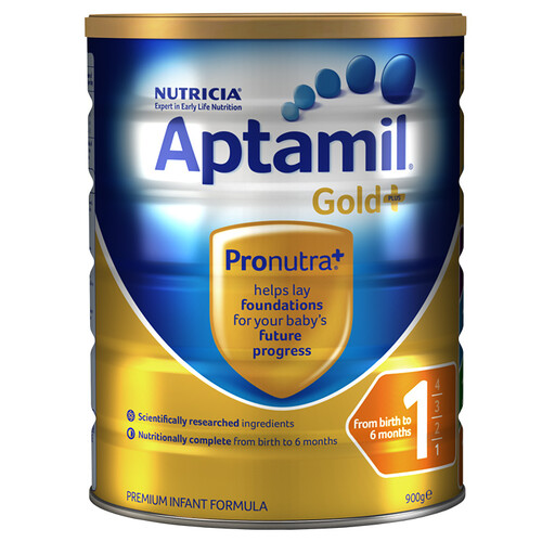 新西兰原装进口 澳洲爱他美(Aptamil) 金装版 婴儿配方奶粉 1段(0-6月) 900g