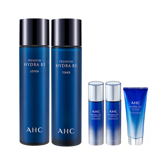 海囤全球【正品授权】AHC水乳套装新款G6超越水乳B5玻尿酸套盒爱和纯韩国补水保湿控油套盒组合装 水乳套装两件套爽肤水乳液120ml*2