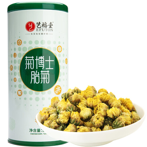 京东超市艺福堂 茶叶花草茶 菊博士胎菊花茶桐乡杭白菊 泡水喝的凉茶80g