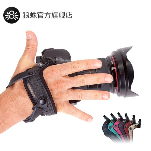 美国狼蛛SPIDERPRO HAND STRAP单反相机手腕带牛皮 快摄减压腕带手带佳能尼康相机带 黑色