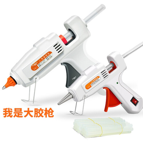 艾瑞泽热熔胶枪家用粘合神器调温热胶枪大功率带开关热熔枪玻璃硅胶条 【实用款大白】80w热熔胶枪+胶棒20根