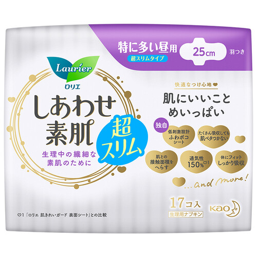 京东超市花王乐而雅（laurier）F透气棉柔特薄超长量特多日用卫生巾25cm 17片(日本原装进口)新老包装随机发货