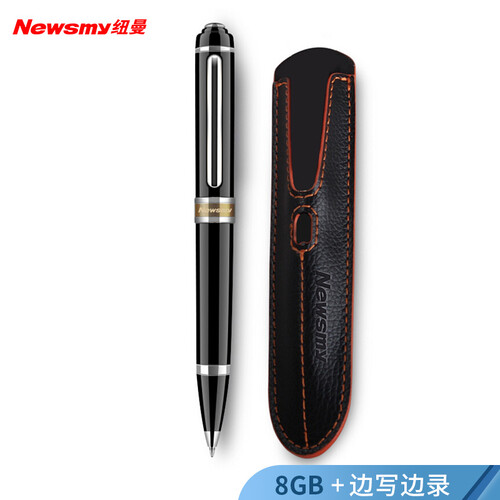 纽曼（Newsmy）笔形录音笔 RV96精英型 8G 专业微型高清降噪便携 学习培训商务会议录音速记 带笔套 黑色