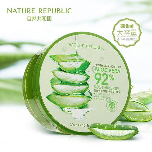 韩国进口 自然共和国 芦荟胶舒缓保湿凝胶300ml（约300g）进口补水保湿舒缓晒后修复面膜