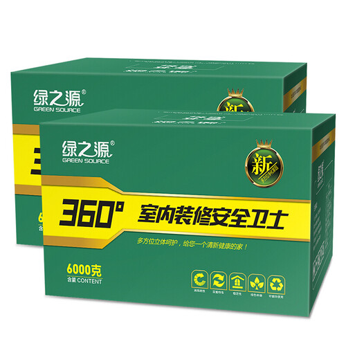 京东超市绿之源 6000g*2箱360°室内装修安全卫士活性炭包 新家新车用吸去除甲醛清除剂除臭除异味防潮竹炭包除味碳包