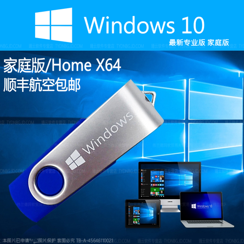 微软正版Win10系统终生授权Windows10专业版家庭版激活/电子版秒发货 家庭版/+/3.0U盘/发顺丰航空/无票