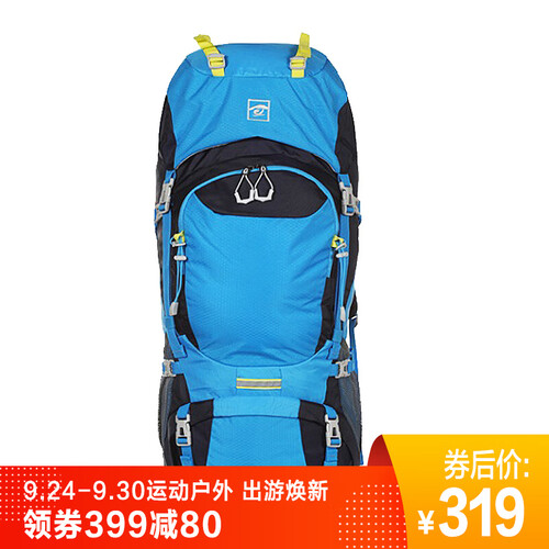 探路者（TOREAD） 登山包 户外男女通款60升双肩背包 徒步旅行背包 ZEBF80509 湖蓝
