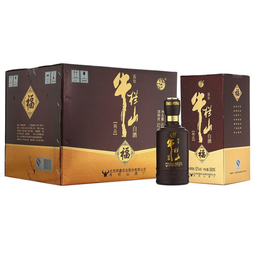 京东超市牛栏山 百年秘酿 52度白酒 500ml*6瓶 整箱装