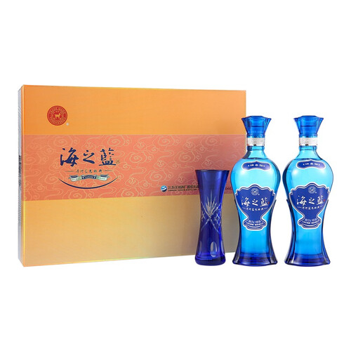 京东超市洋河蓝色经典 海之蓝 52度 礼盒装 480ml*2瓶白酒 口感绵柔浓香型