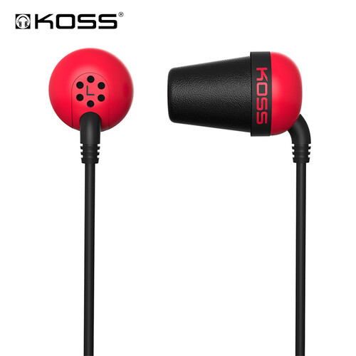 高斯（KOSS） THE PLUG R 入耳式超重低音耳塞 小火花塞 手机音乐耳机海绵塞 红色