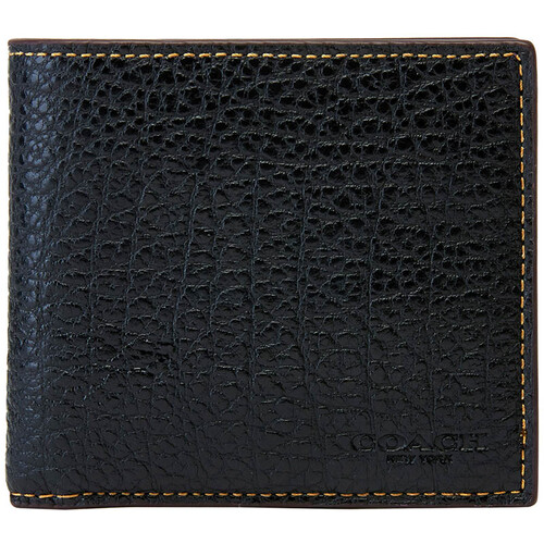 COACH 蔻驰 奢侈品 男士黑色皮质短款钱包钱夹 F12021 BLK