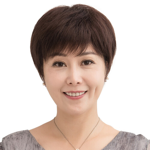 魅丝黛儿中老年假发女短发真发假发送妈妈款真人发丝短直发时尚蓬松假发套 自然色【半手织】送八件套