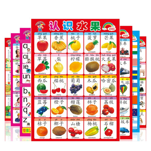 宝宝挂图贴图婴幼识图0-3画报启蒙早教挂图墙贴看图识字卡片 交通工具